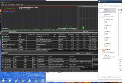 Showing CPU and Disk usage while exporting 10 files