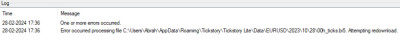 error when click "start" when i want to backtest