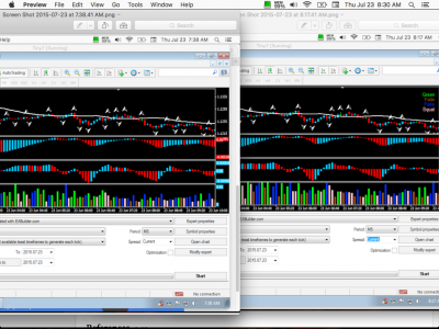 First backtest with Filter duplicate ticks unchecked on left. Second test with filter duplicate ticks checked on right.